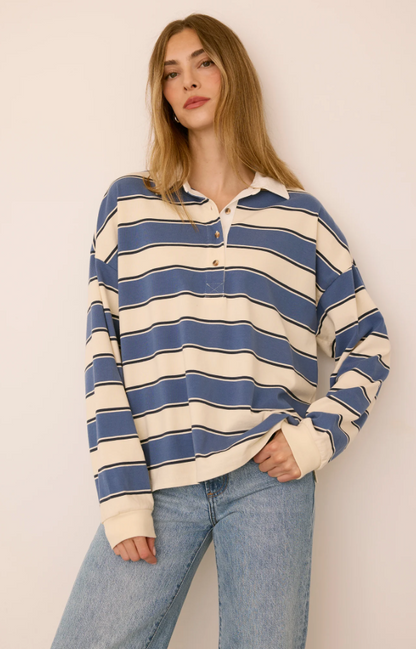 BRITT SHIRT IN COASTAL STRIPE