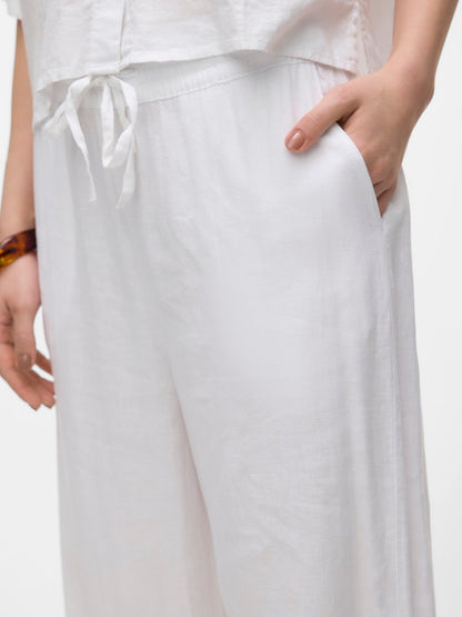 LINN - Linen pants in White