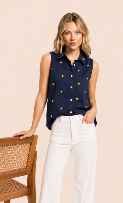 BECKY BUTTON UP TOP