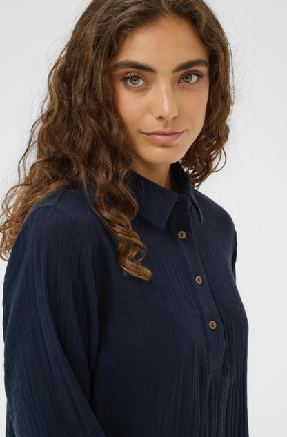 TALA COTTON DRESS IN NAVY