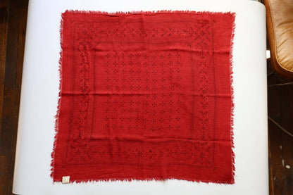 Poppy Red Classic Print Naturally Dyed Bandana (Black)