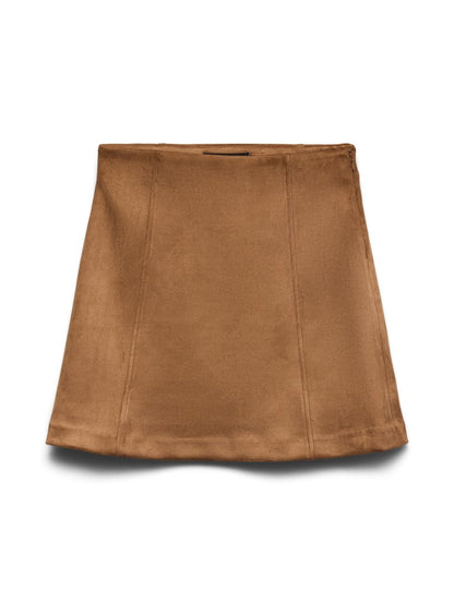 DONNA HAZEL ABOVE KNEE SKIRT IN COGNAC