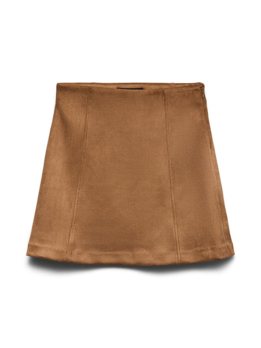 DONNA HAZEL ABOVE KNEE SKIRT IN COGNAC