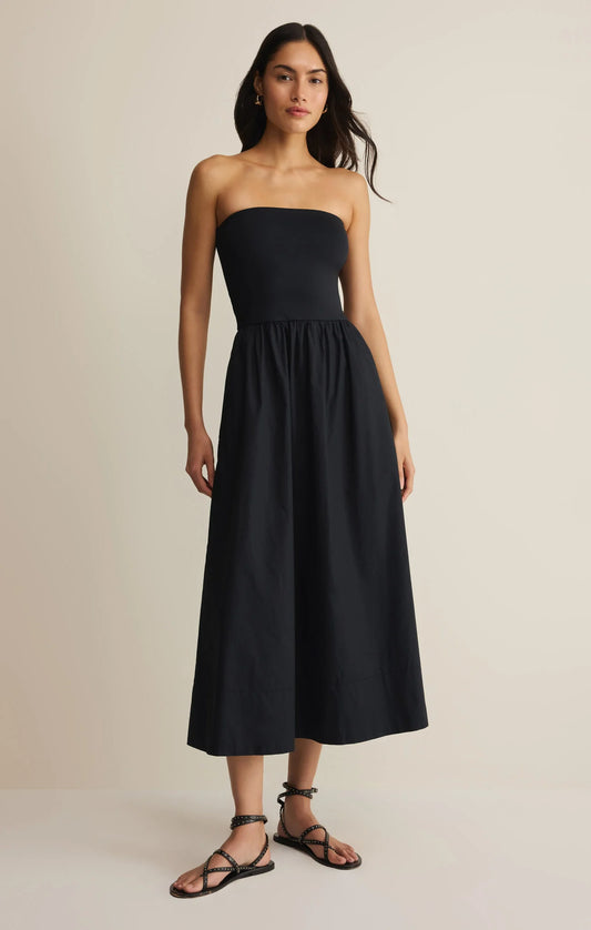 SUNSOUGHT STAPLESS MIDI DRESS