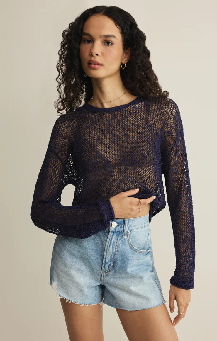 OPEN TERRAIN SWEATER IN TWILIGHT BLUE