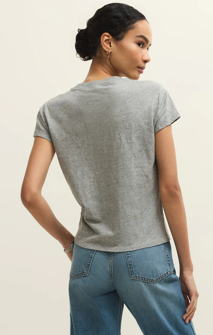 MODERN SLUB TEE IN CLASSIC HEATHER GREY