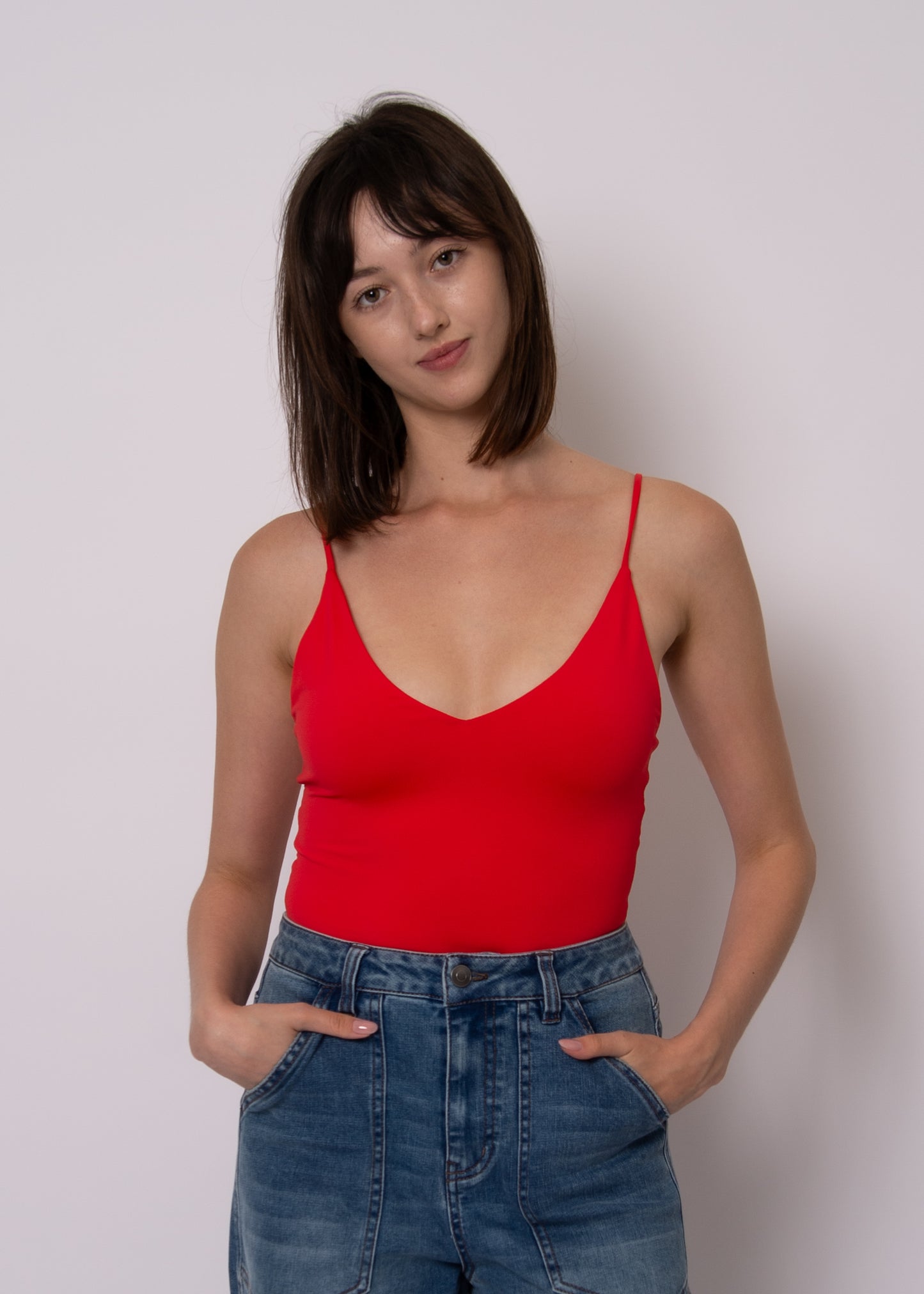 VAREN Deep V Body suit - Cherry