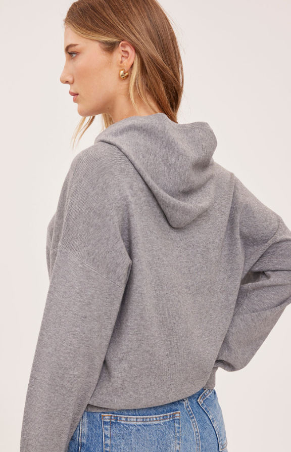 GRAYSON HOODED SWEATSHIRT IN HEATHER GREY