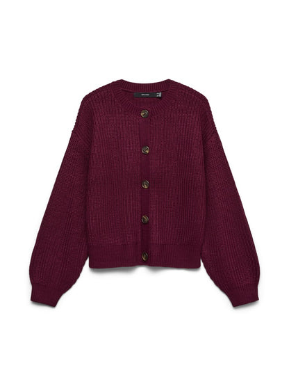 LEA O-NECK CARDIGAN IN WINDSOR WINE