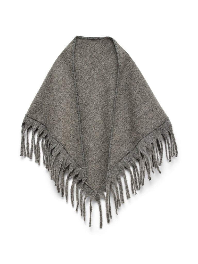 SIGRID FRINGE SHAWL IN LIGHT GREY