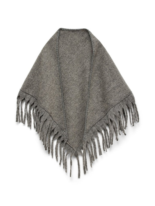 SIGRID FRINGE SHAWL IN LIGHT GREY