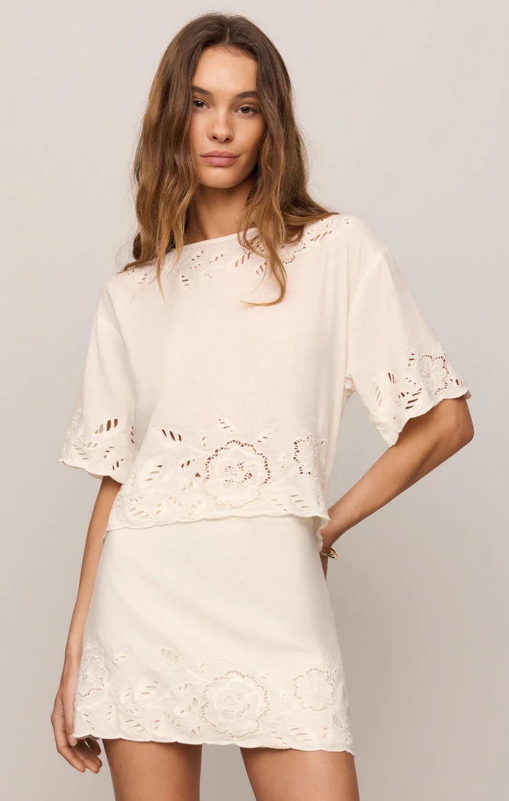 DAYA EMBROIDERED LINEN TOP