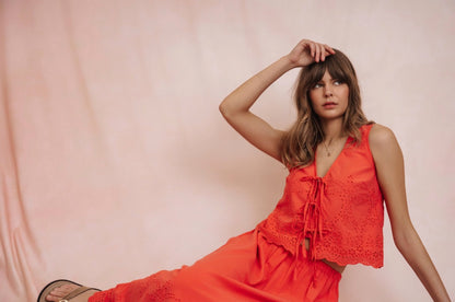 RHEA Tie Top - Grenadine