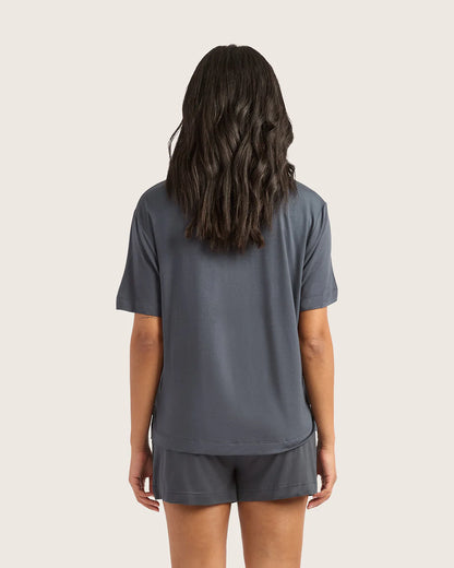 GOODNIGHT SHORT SLEEVE SLEEP SHIRT IN STORM