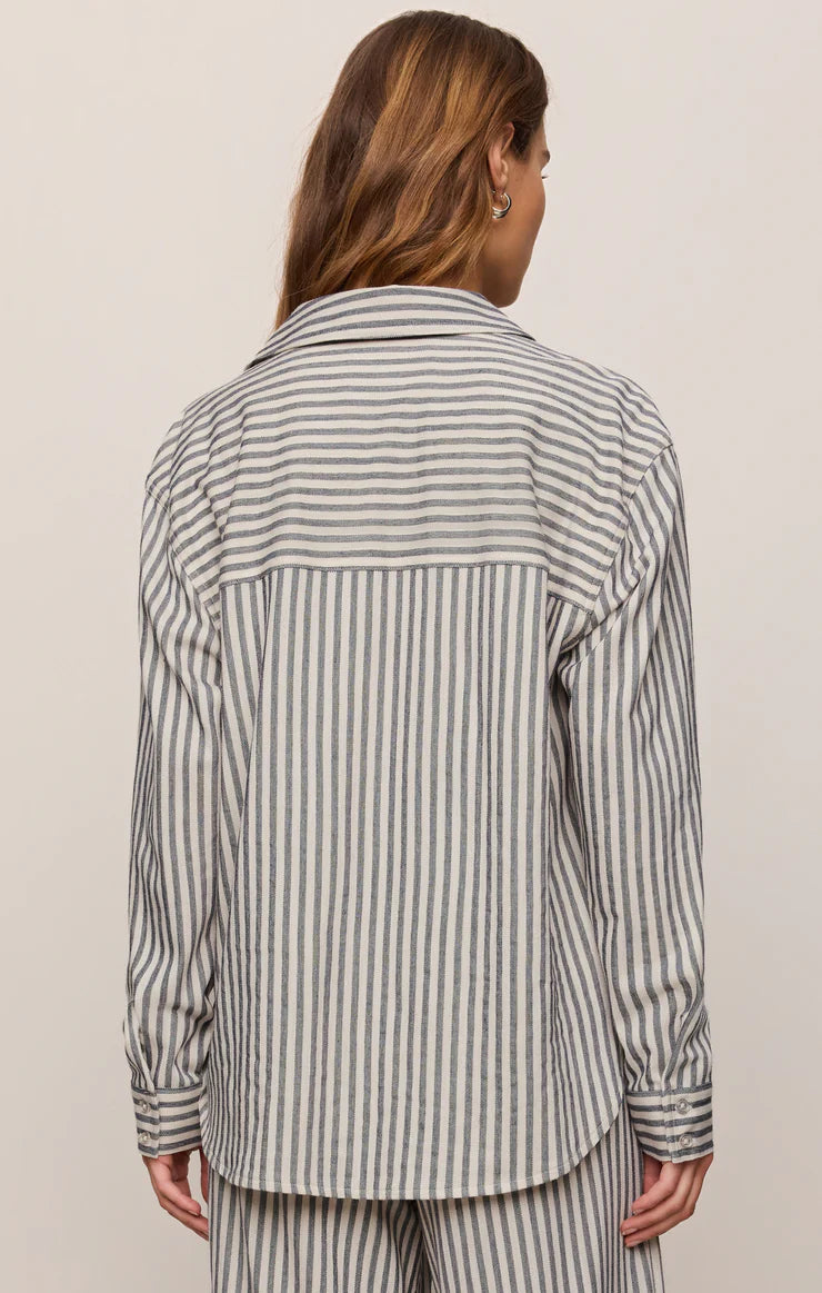 REESE BUTTON UP STRIPE TOP