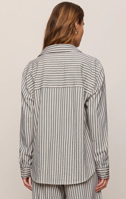 REESE BUTTON UP STRIPE TOP