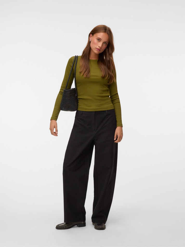 CHLOE RIBBED LONGSLEEVE IN GREEN