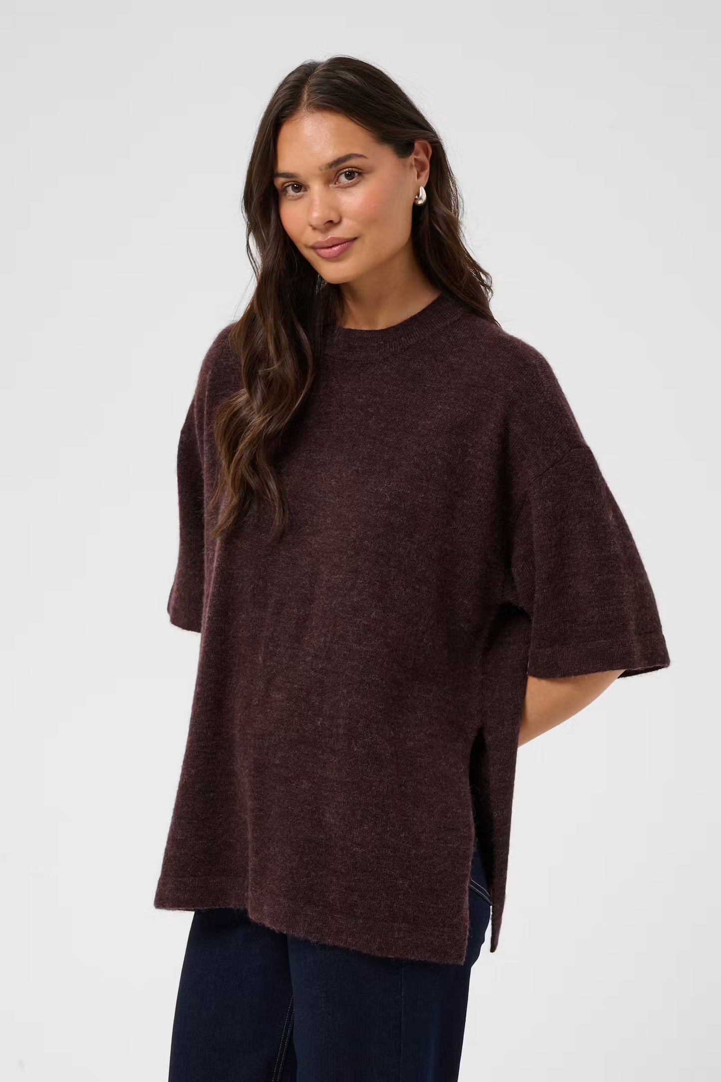 NEIL KNIT PULLOVER IN FUDGE MELANGE