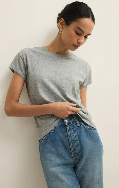 MODERN SLUB TEE IN CLASSIC HEATHER GREY