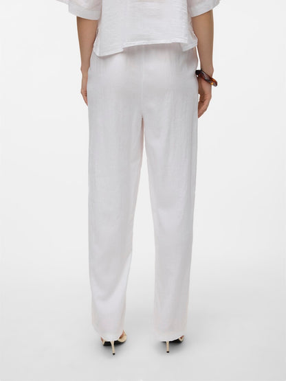 LINN - Linen pants in White