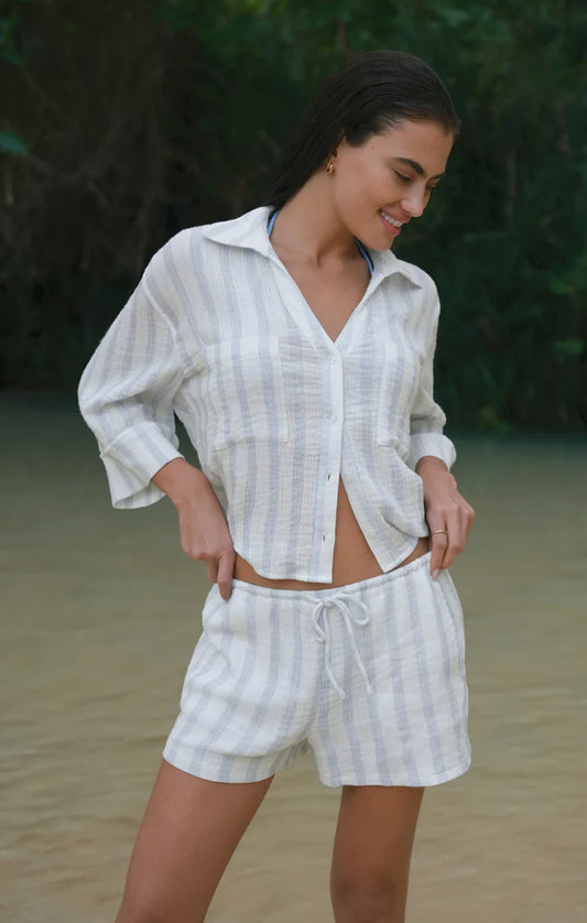 DAYLIGHT STRIPED AIRY GAUZE SHORT