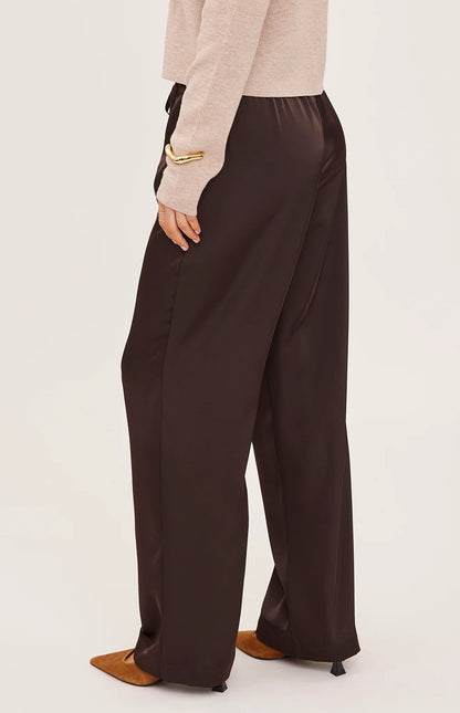 CASSANDRA SATIN PANT IN ESPRESSO