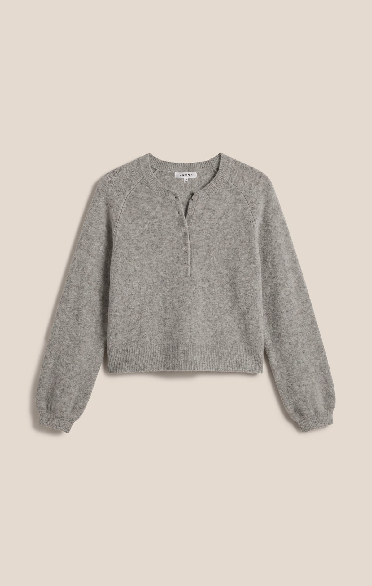 WESTMONT HENLEY SWEATER IN CLASSIC HEATHER GREY