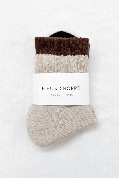 Color Block Girlfriend Socks in Black Coffee