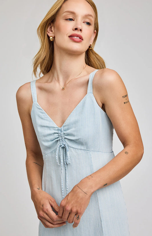 RENATA DRESS IN BLUE STRIPE