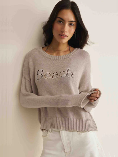 BEACH EMBROIDERED SWEATER