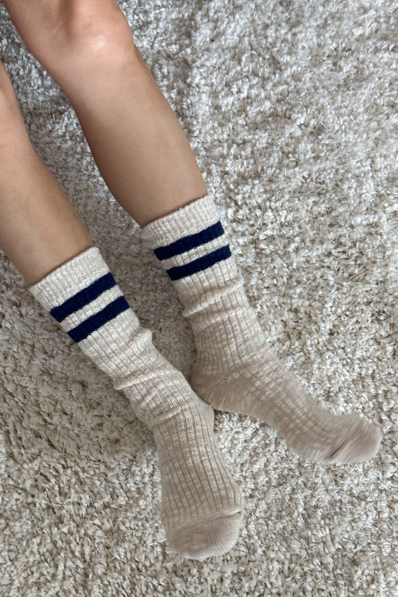 Cottage Varsity Socks: Oatmeal Varsity