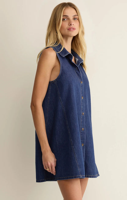 NEW LIGHT DENIM MINI DRESS