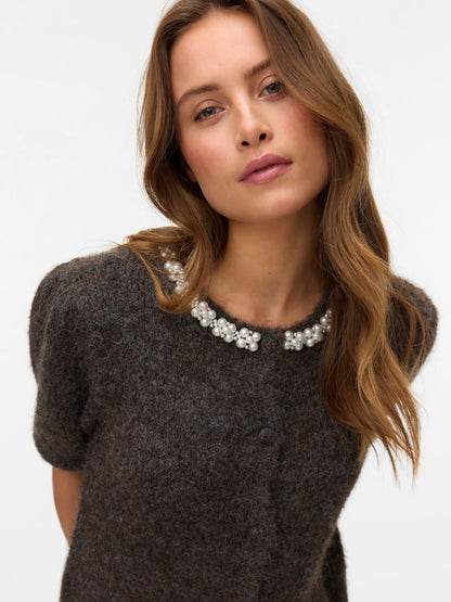 OCEAN 2/4 O-NECK JEWELLERY CARDIGAN