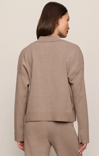 SLOWDOWN SWEATER JACKET IN HEATHER ASH