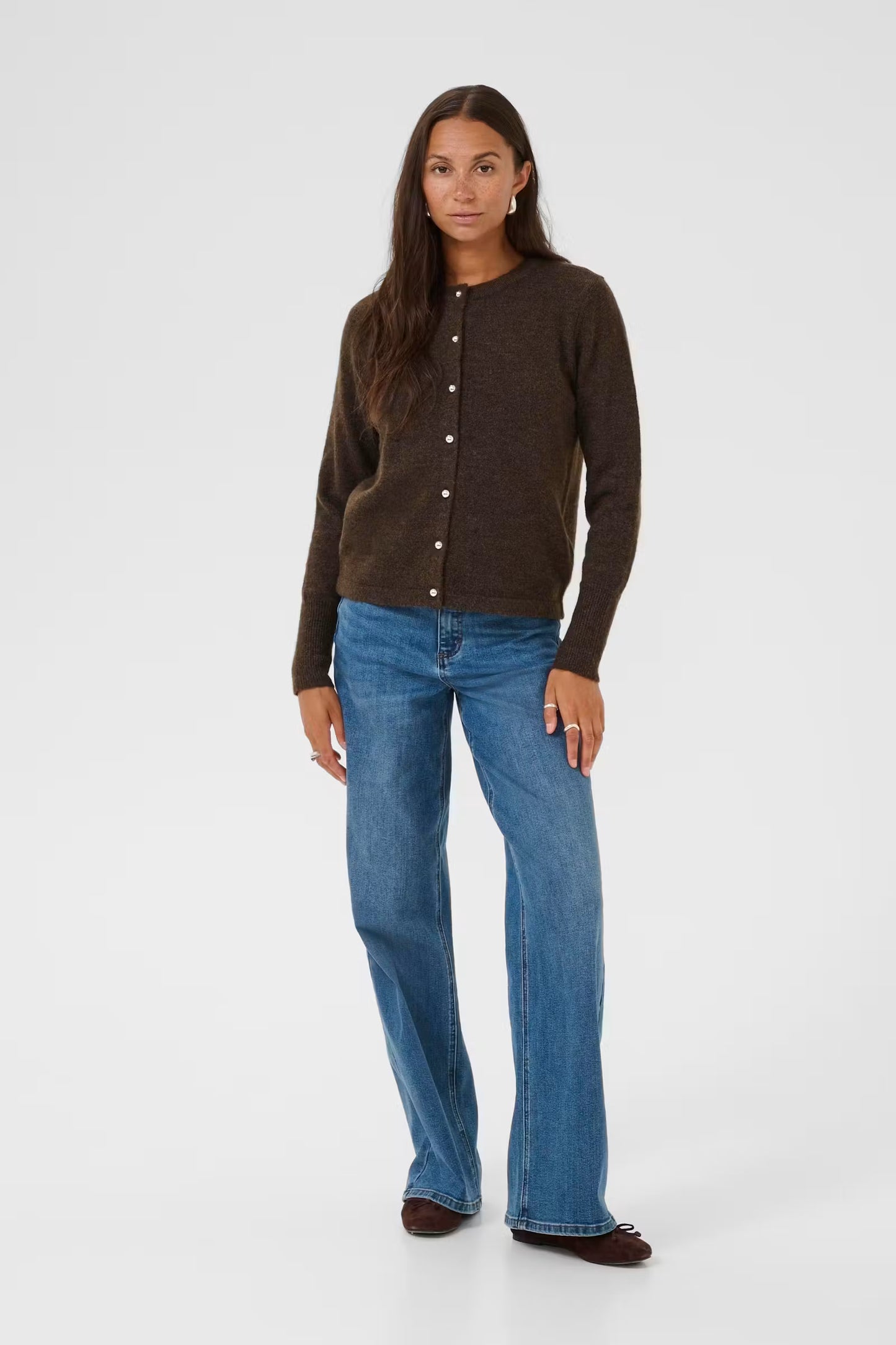 ANIEL KNIT CARDIGAN IN CHOCOLATE MELANGE