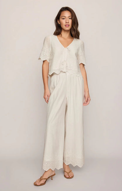 OCEANSIDE EMBROIDERED TOP