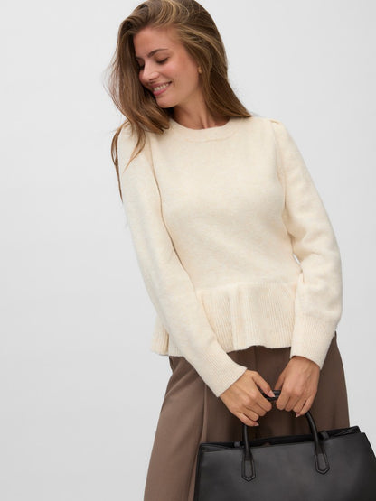 MODENA PEPLUM  PULLOVER IN BIRTCH