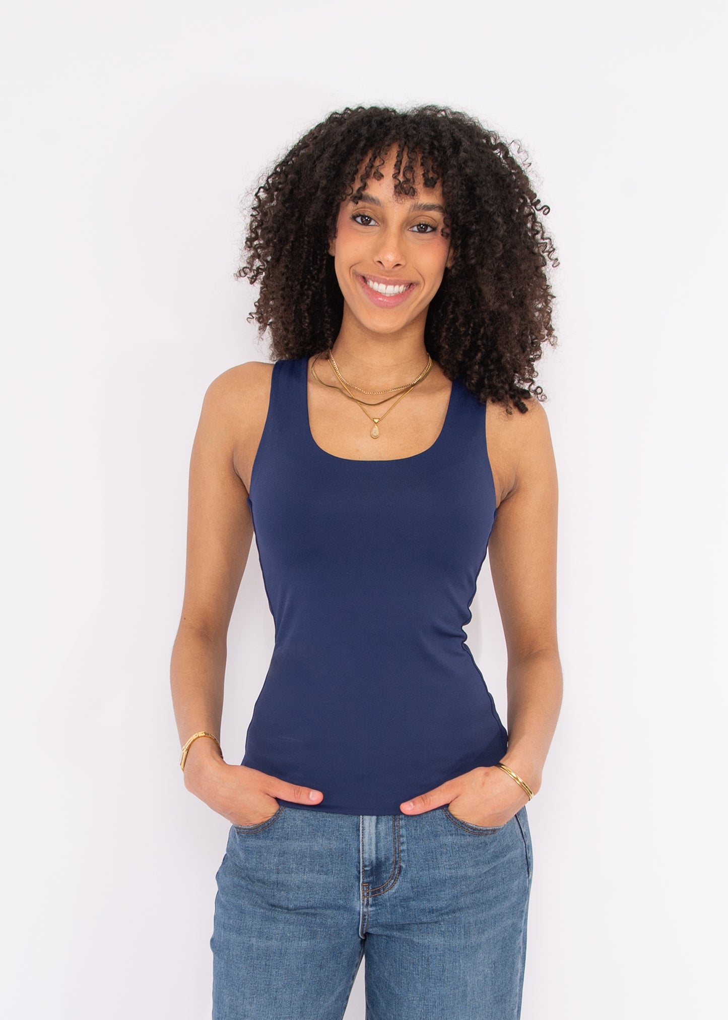 TANITH Second Skin Tank - Navy