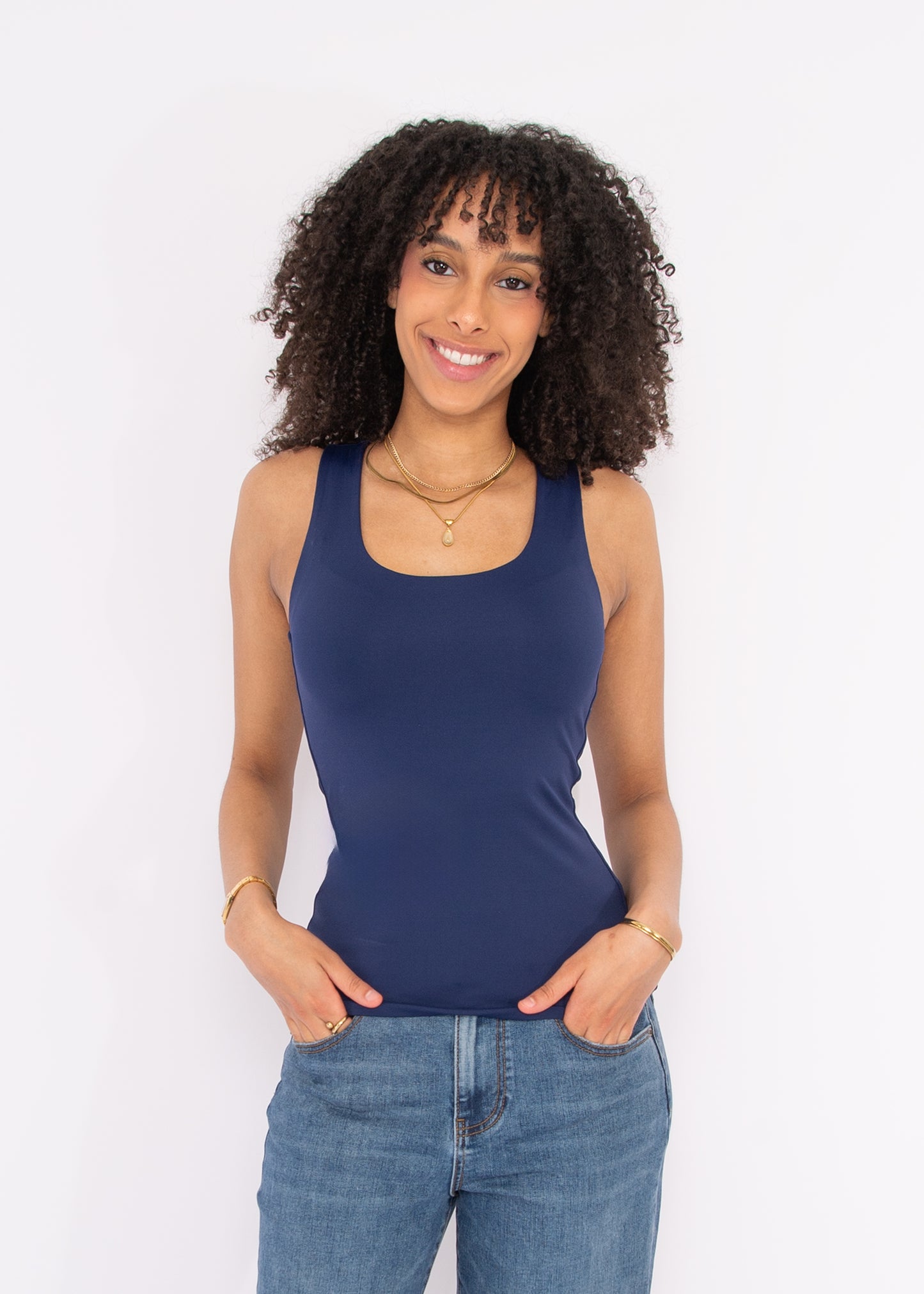 TANITH Second Skin Tank - Navy