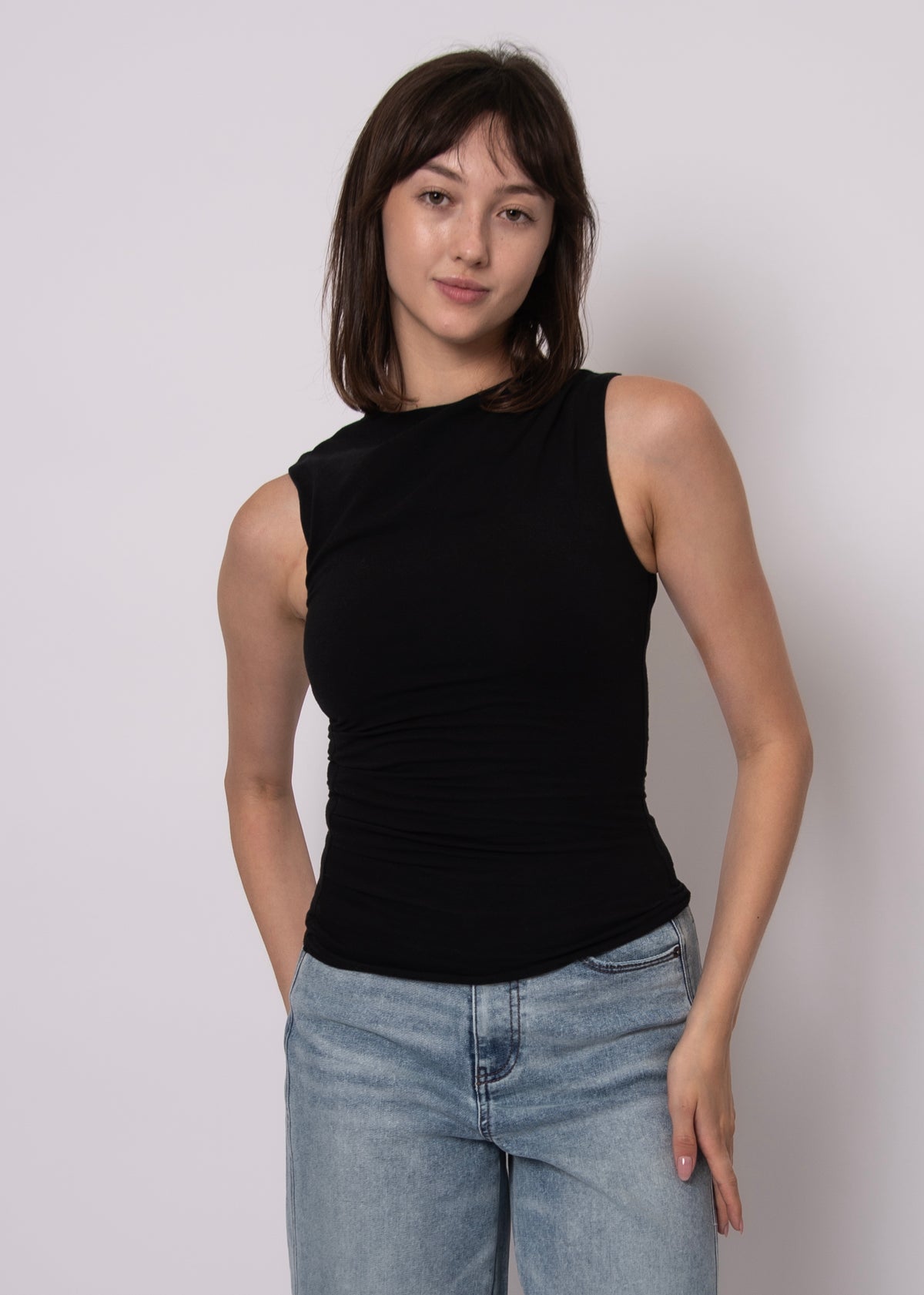 RURI - Sleeveless Draped Top