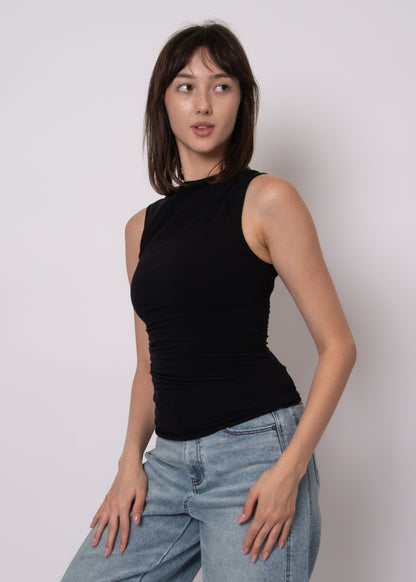 RURI - Sleeveless Draped Top