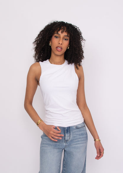 RURI - Sleeveless Draped Top