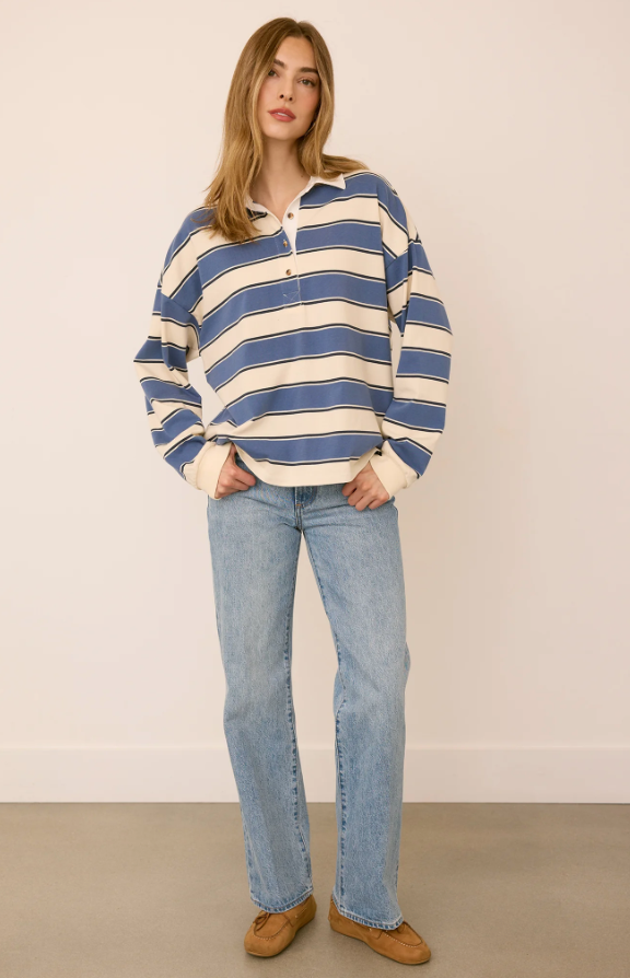 BRITT SHIRT IN COASTAL STRIPE