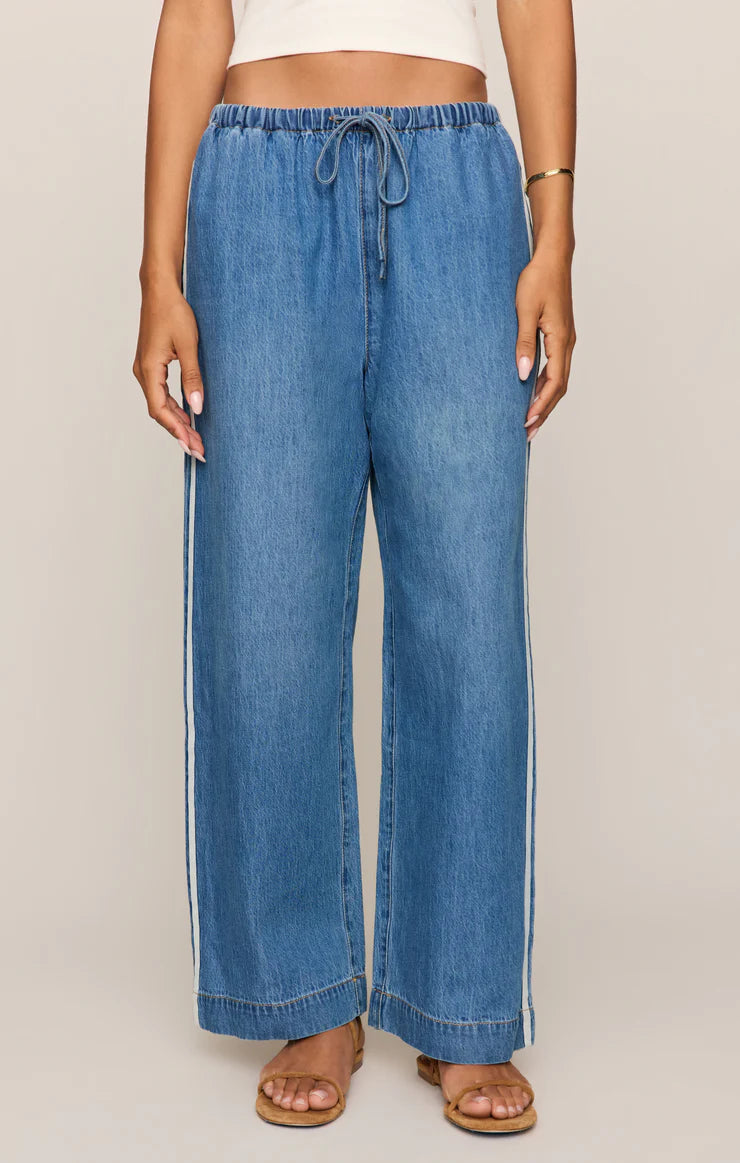 THE SIDELINES DENIM TRACK PANT