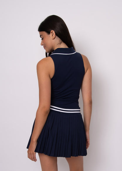 YURA PLEATED SKORT IN NAVY