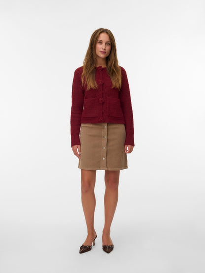 ETTA CORD SKATER SKIRT IN SLIVER MINK