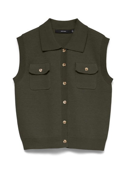 BRISA POLO VEST IN FOREST NIGHT
