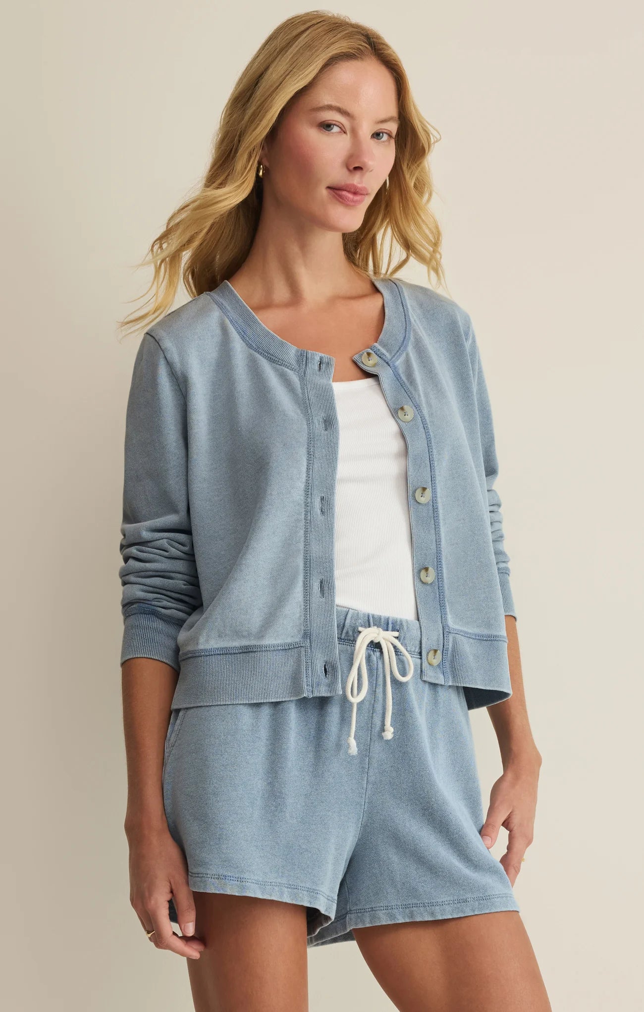 DAILY KNIT DENIM CARDIGAN