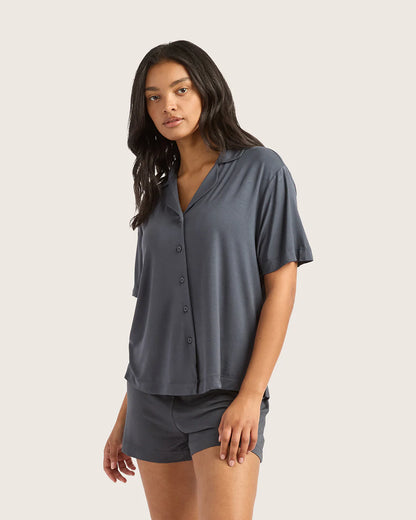 GOODNIGHT SHORT SLEEVE SLEEP SHIRT IN STORM