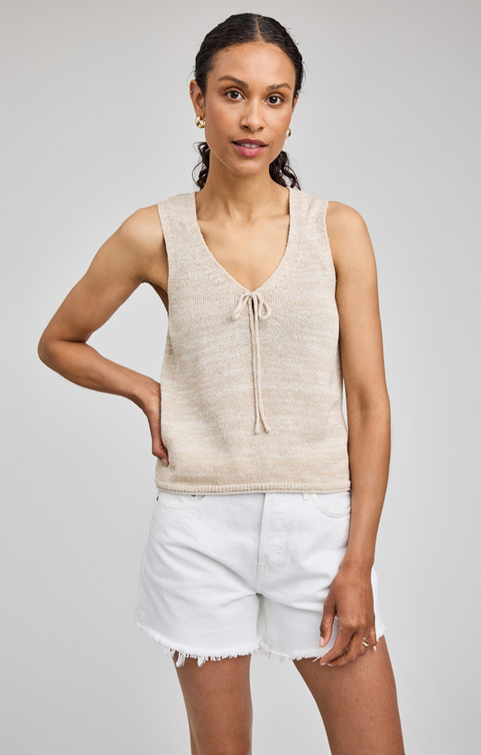 REBEL KNIT TANK IN LINEN